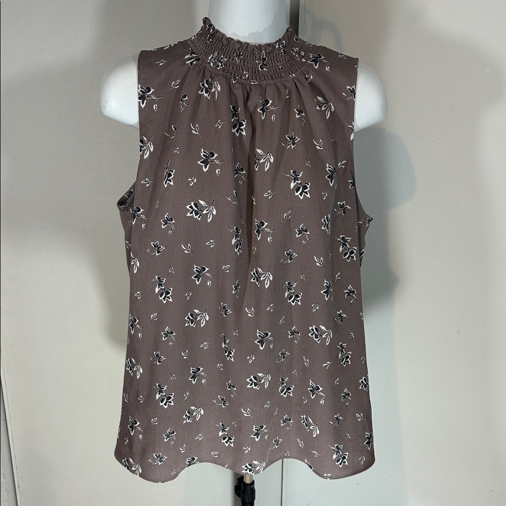 Ann Taylor Brown Floral Blouse